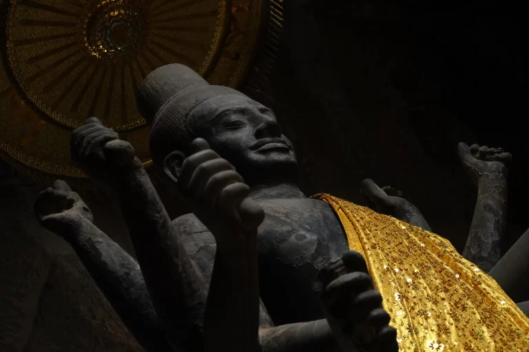 Angkor Wat Cambodia temple with reflection in water pond